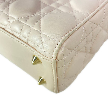 Dior Handbag Lady MY Abcdior Bag Small Light Pink Gold Lambskin — view 6