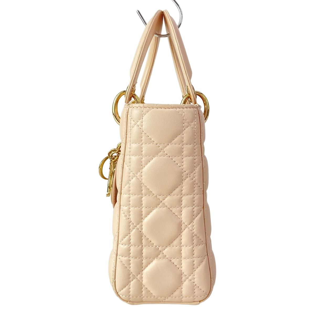 Dior Handbag Lady MY Abcdior Bag Small Light Pink Gold Lambskin — view 4