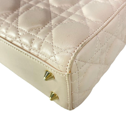 Dior Handbag Lady MY Abcdior Bag Small Light Pink Gold Lambskin — view 8