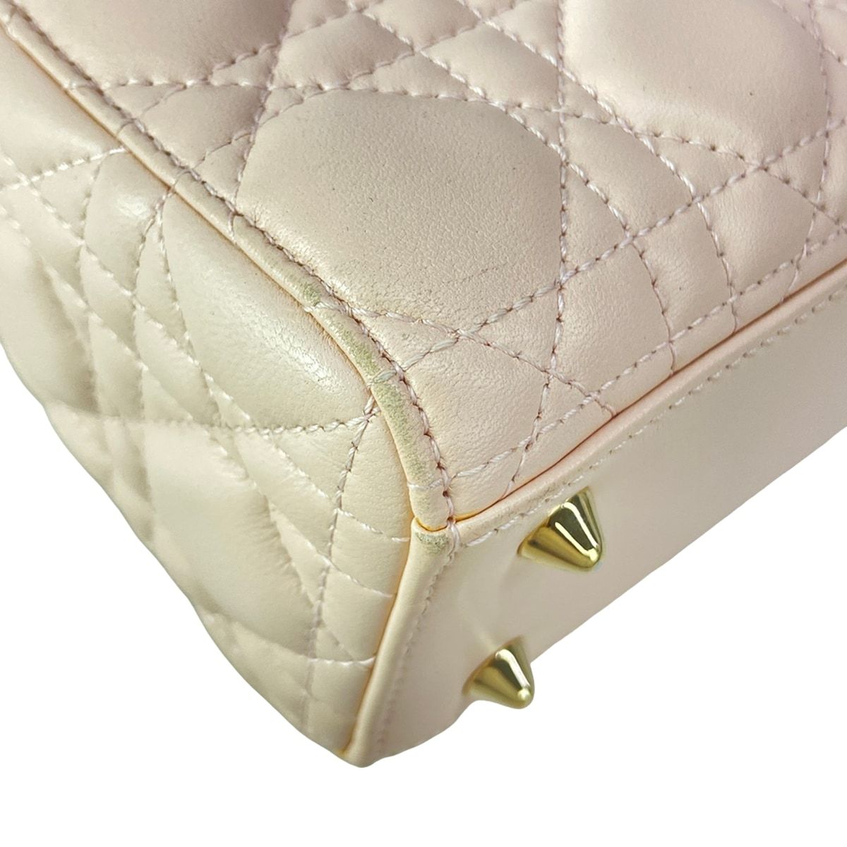 Dior Handbag Lady MY Abcdior Bag Small Light Pink Gold Lambskin — view 7