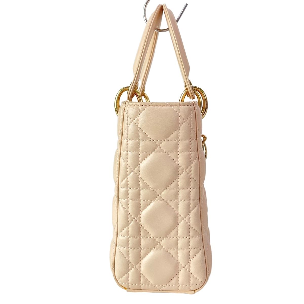 Dior Handbag Lady MY Abcdior Bag Small Light Pink Gold Lambskin — view 2