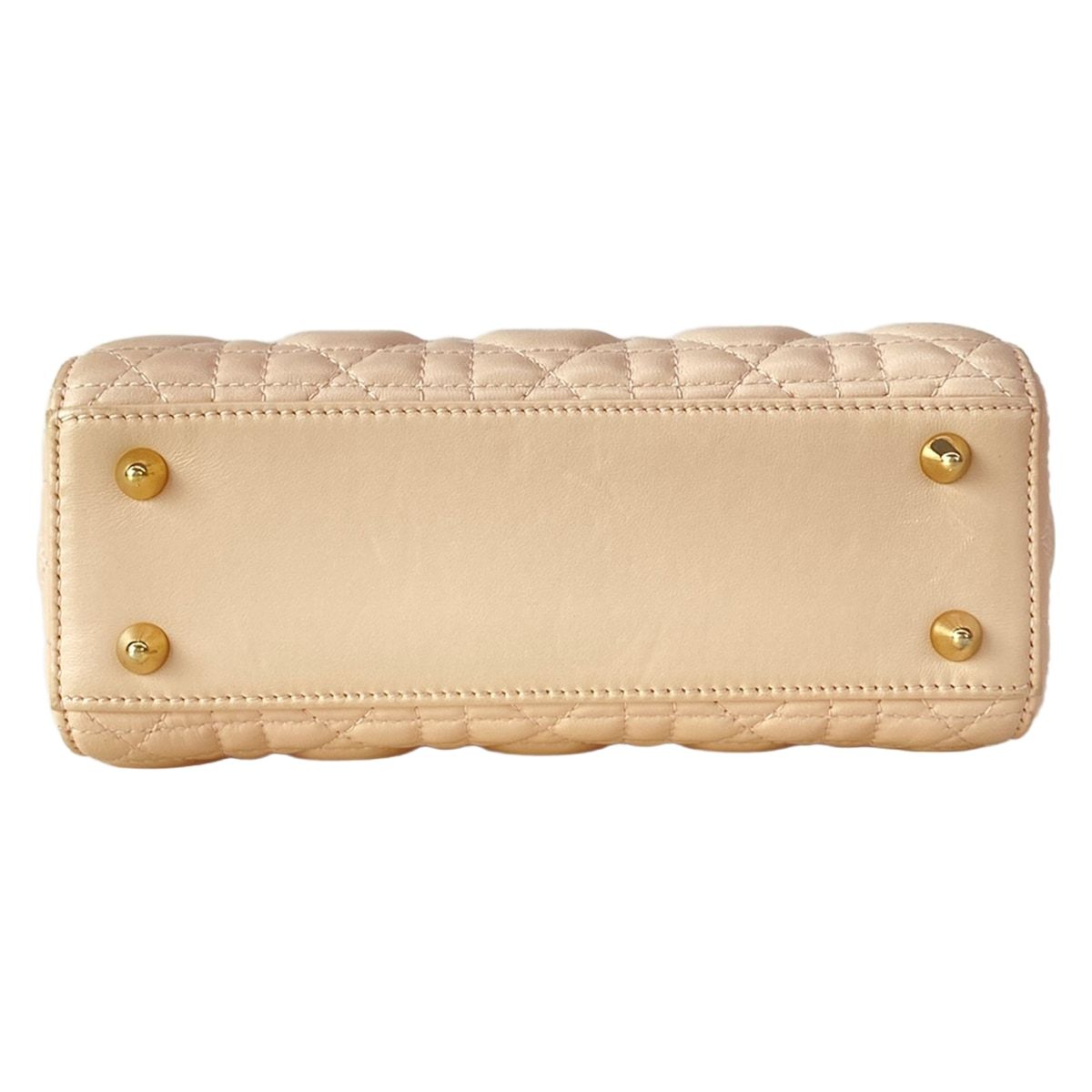 Dior Handbag Lady MY Abcdior Bag Small Light Pink Gold Lambskin — view 5