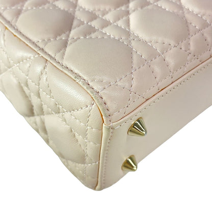 Dior Handbag Lady MY Abcdior Bag Small Light Pink Gold Lambskin — view 9