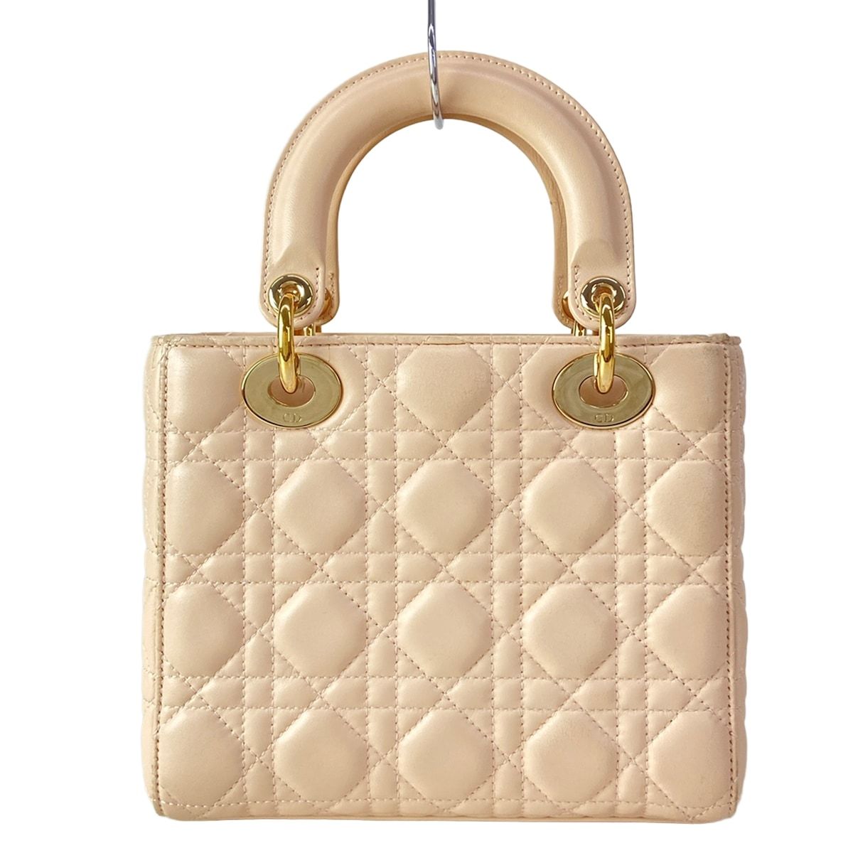 Dior Handbag Lady MY Abcdior Bag Small Light Pink Gold Lambskin — view 3