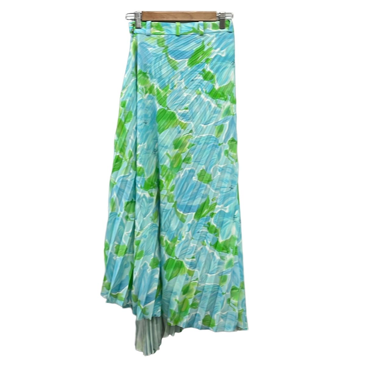 Balenciaga Long Skirt 36 S Green Light Blue Pleated — view 2