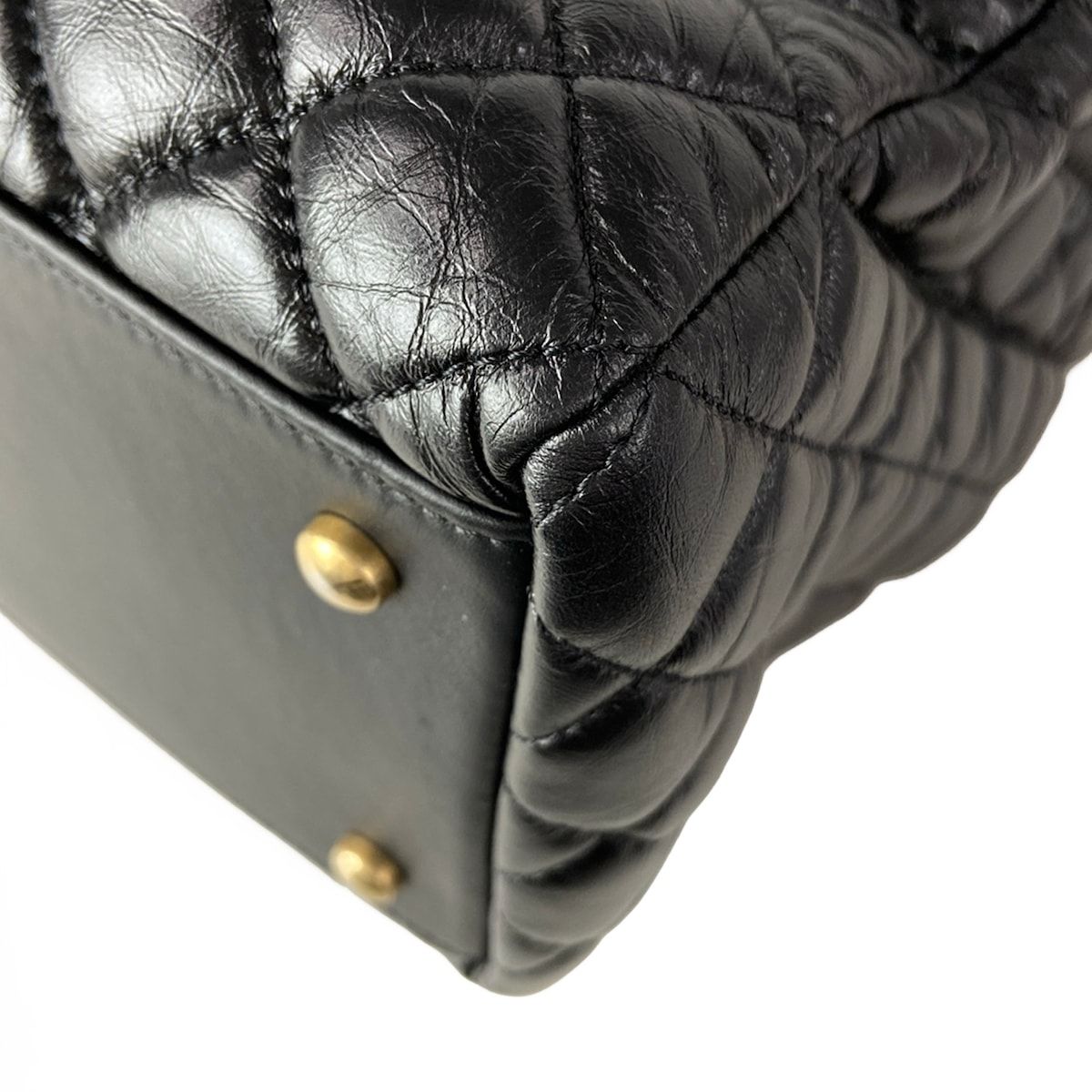 Chanel Shoulder Bag Quilted Black Matte Togo Chain 2-Way — view 6