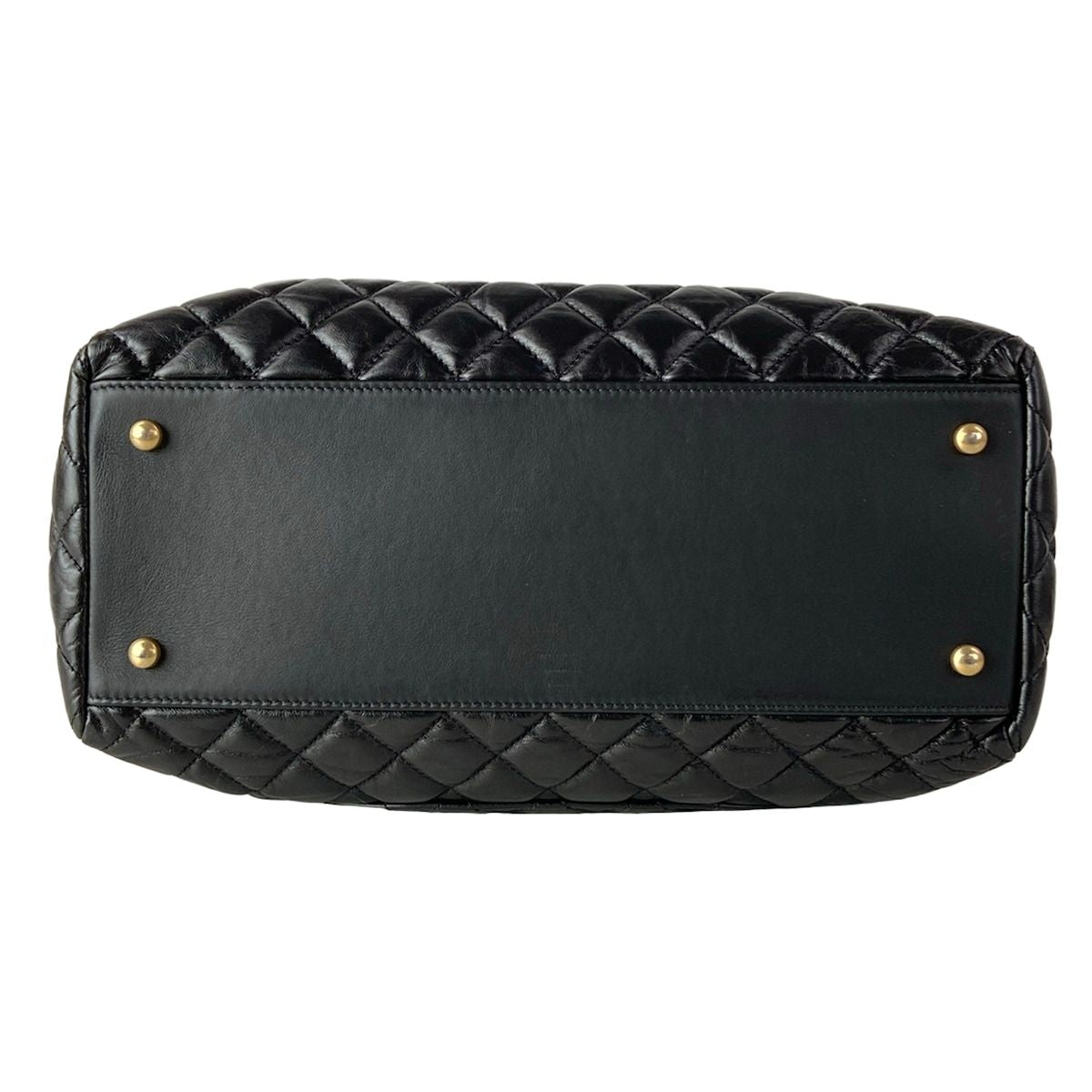 Chanel Shoulder Bag Quilted Black Matte Togo Chain 2-Way — view 5