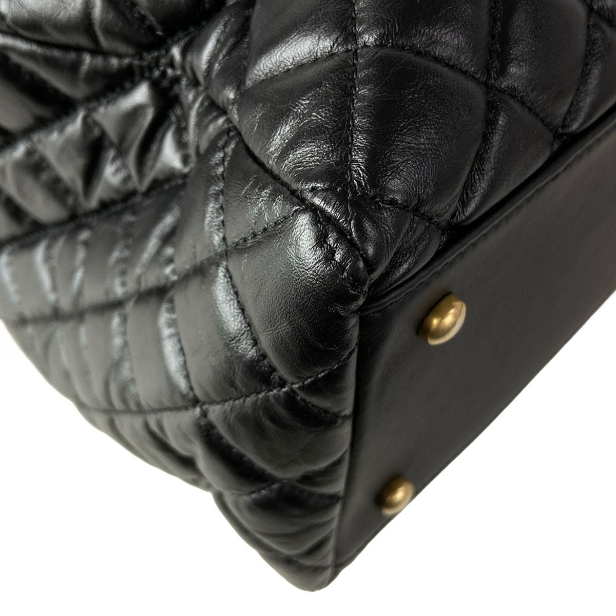 Chanel Shoulder Bag Quilted Black Matte Togo Chain 2-Way — view 7