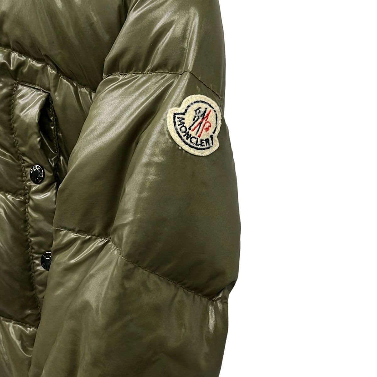 Moncler Down Coat 00 XS Khaki Long Sleeve Fur Winter — view 6
