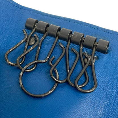 Bottega Veneta Key Case Dark Gray Blue Intrecciato 6 Key Holder Leather — view 4