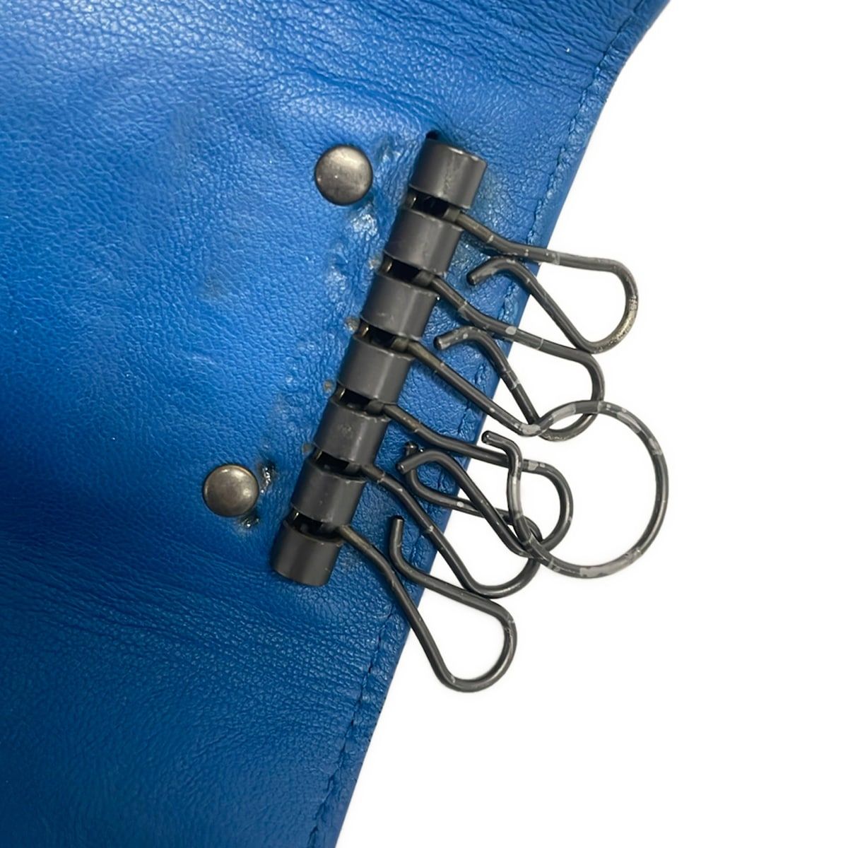 Bottega Veneta Key Case Dark Gray Blue Intrecciato 6 Key Holder Leather — view 9