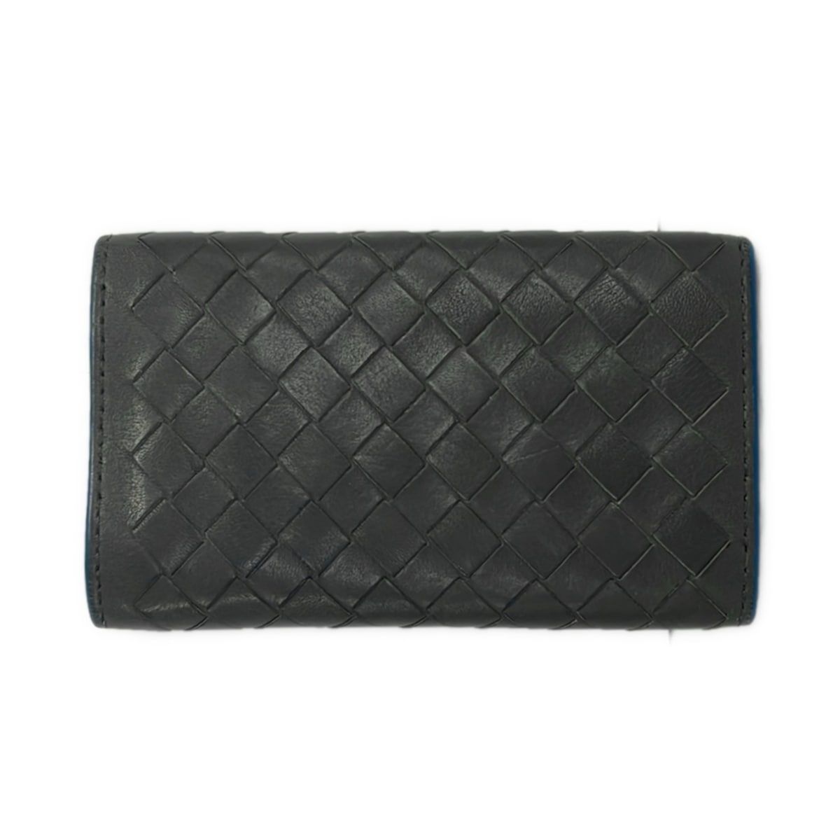 Bottega Veneta Key Case Dark Gray Blue Intrecciato 6 Key Holder Leather — view 2