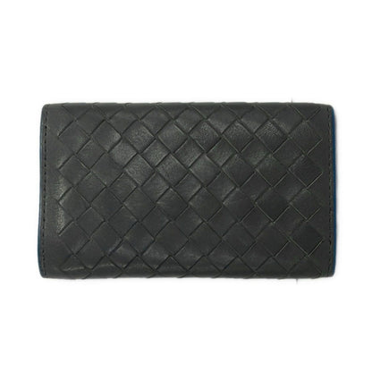 Bottega Veneta Key Case Dark Gray Blue Intrecciato 6 Key Holder Leather — view 2