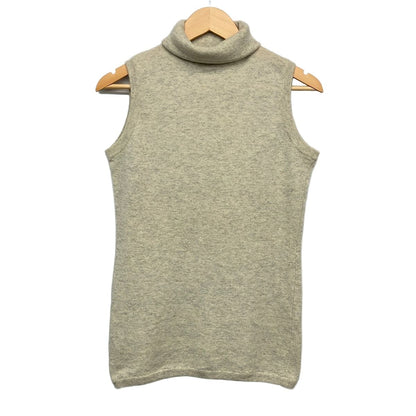 Hermes Sleeveless Sweater Medium M Beige Cashmere Turtleneck