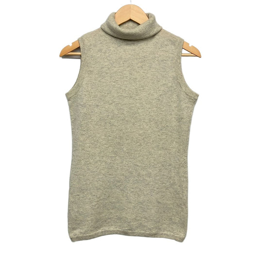 Hermes Sleeveless Sweater Medium M Beige Cashmere Turtleneck