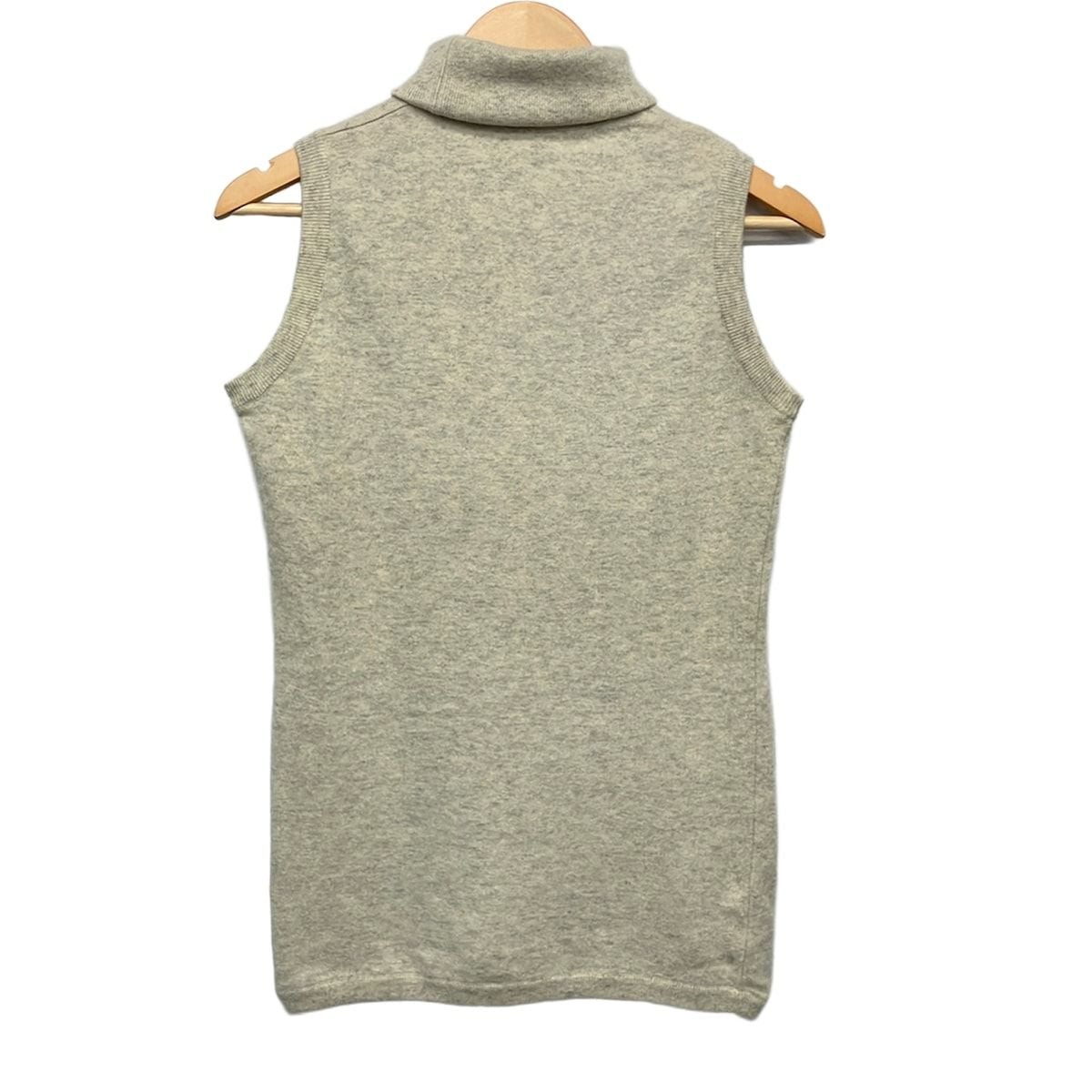 Hermes Sleeveless Sweater Medium M Beige Cashmere Turtleneck — view 2
