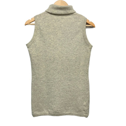 Hermes Sleeveless Sweater Medium M Beige Cashmere Turtleneck — view 2