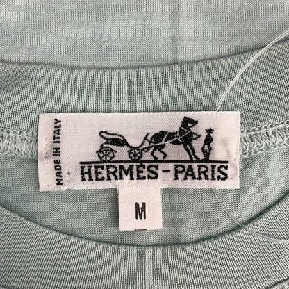 Hermes Short Sleeve T-Shirt M Light Green Embroidery — view 3