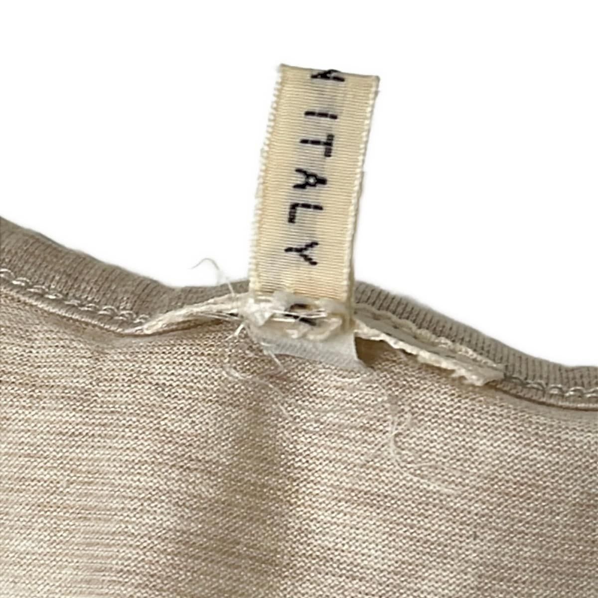 Hermes Short Sleeve T-Shirt S Beige Neck Carriage Embroidery — view 6