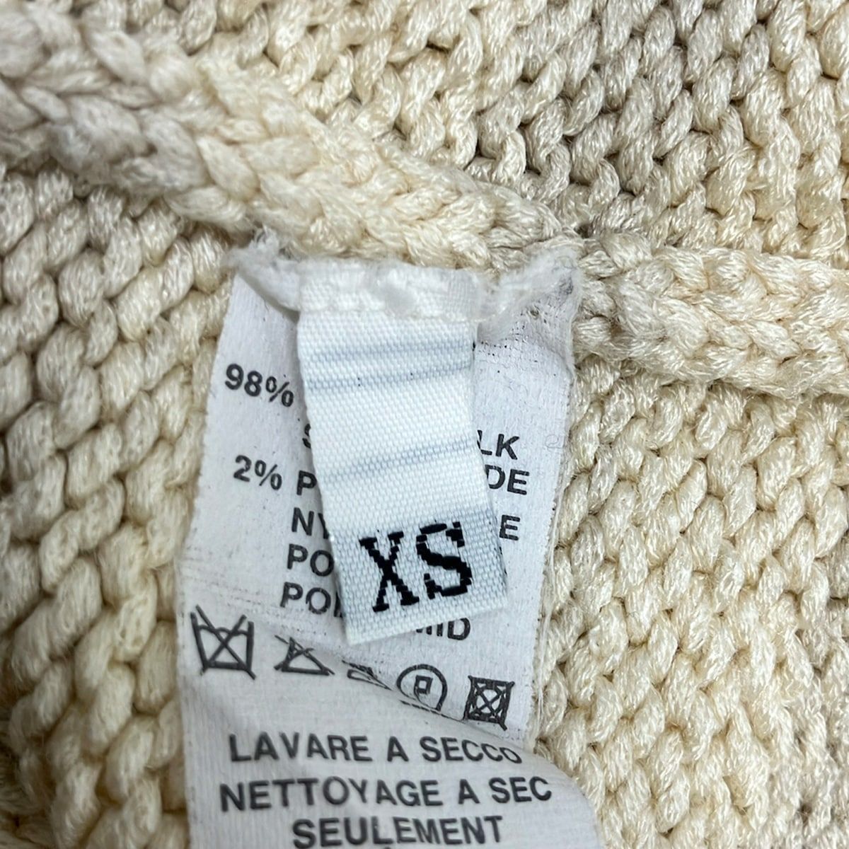 Hermes Long Sleeve Sweater XS Yellow Light Gray Border Silk Summer Knit — view 5
