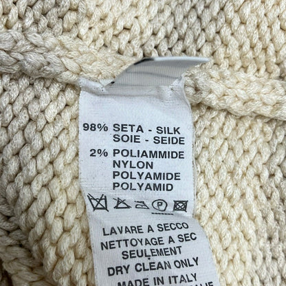 Hermes Long Sleeve Sweater XS Yellow Light Gray Border Silk Summer Knit — view 4