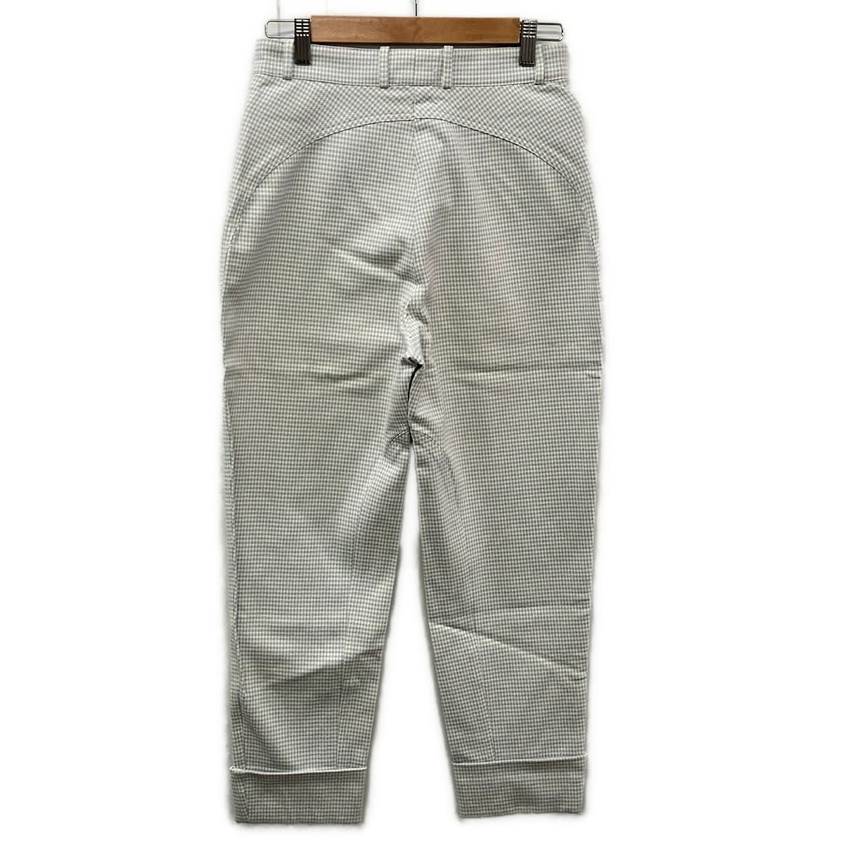 Hermes Pants 40 M Light Blue White Houndstooth — view 2