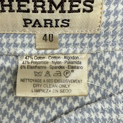 Hermes Pants 40 M Light Blue White Houndstooth — view 4