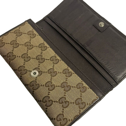 Gucci Wallet Light Brown Dark Silver GG Canvas Interlocking — view 3