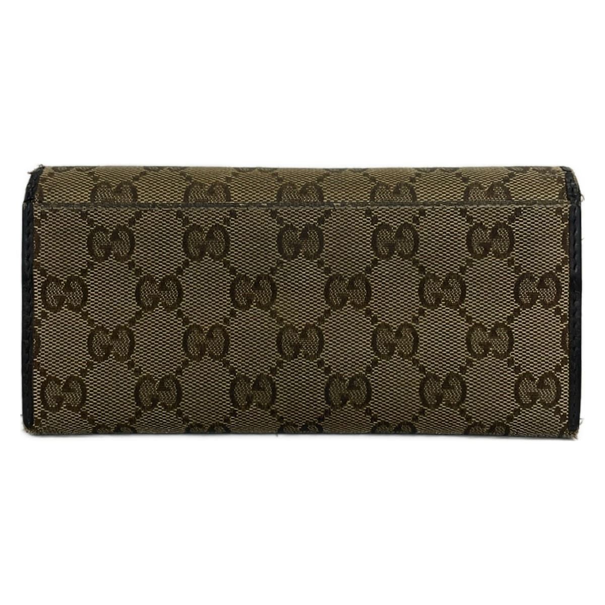 Gucci Wallet Light Brown Dark Silver GG Canvas Interlocking — view 2