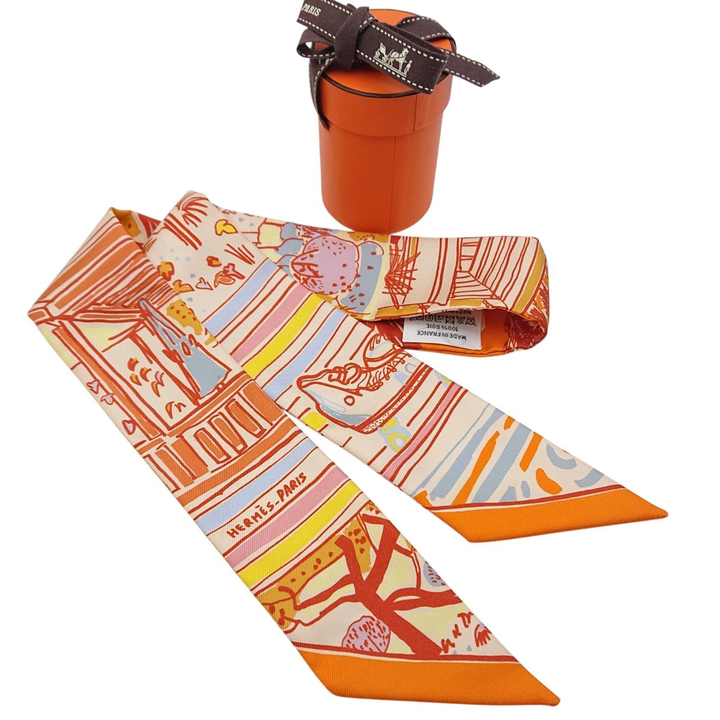 Hermes Twill Reil le Dete Summer Stripes Scarf