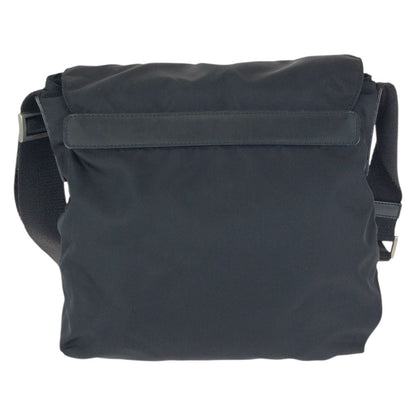 Prada Tessuto Black Silver Nylon Leather Shoulder — view 2
