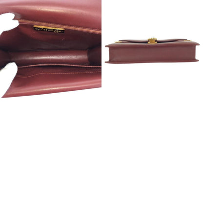 Cartier Vintage Must Line Wine Red Bordeaux Gold Leather Shoulder — view 9