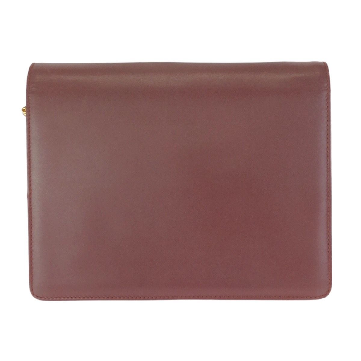 Cartier Vintage Must Line Wine Red Bordeaux Gold Leather Shoulder — view 2