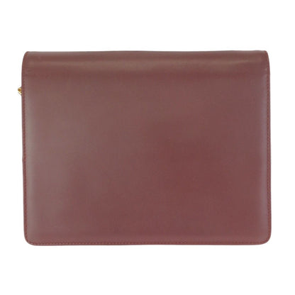 Cartier Vintage Must Line Wine Red Bordeaux Gold Leather Shoulder — view 2
