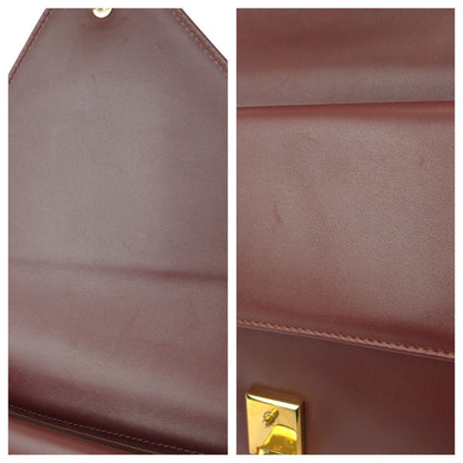 Cartier Vintage Must Line Wine Red Bordeaux Gold Leather Shoulder — view 6