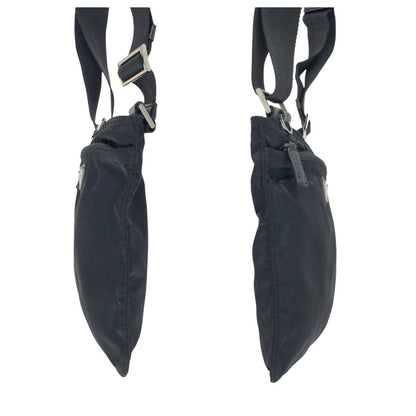 Prada Tessuto Black Silver Nylon Shoulder — view 8