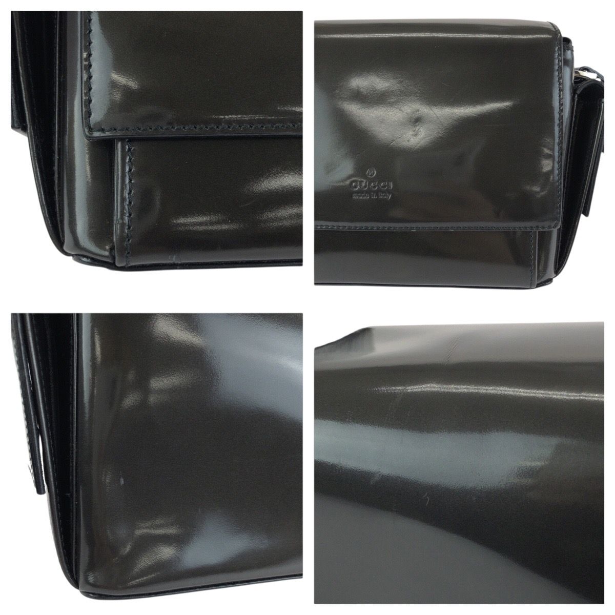 Gucci Gray Khaki Black Enamel 001 Shoulder — view 5