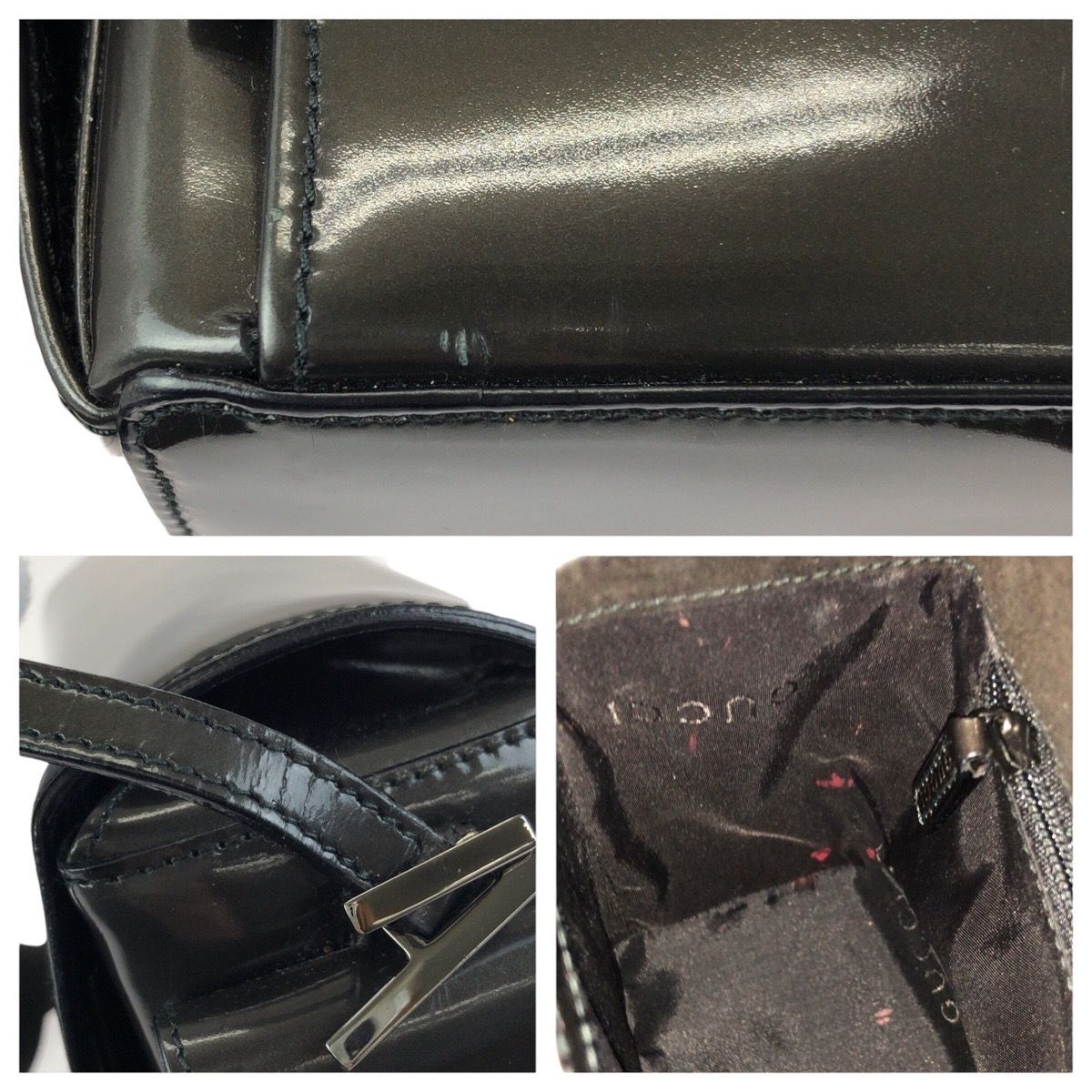 Gucci Gray Khaki Black Enamel 001 Shoulder — view 6