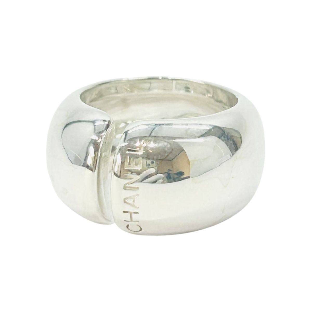 Chanel Logo 925 Sterling Silver Ring — view 2