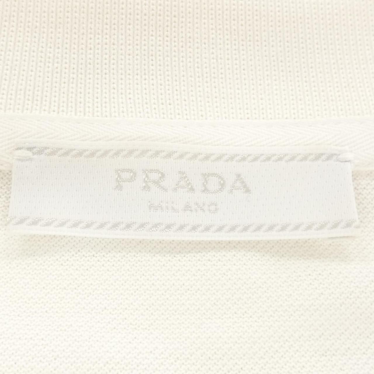 Prada Triangle Logo Pique Polo Shirt — view 4
