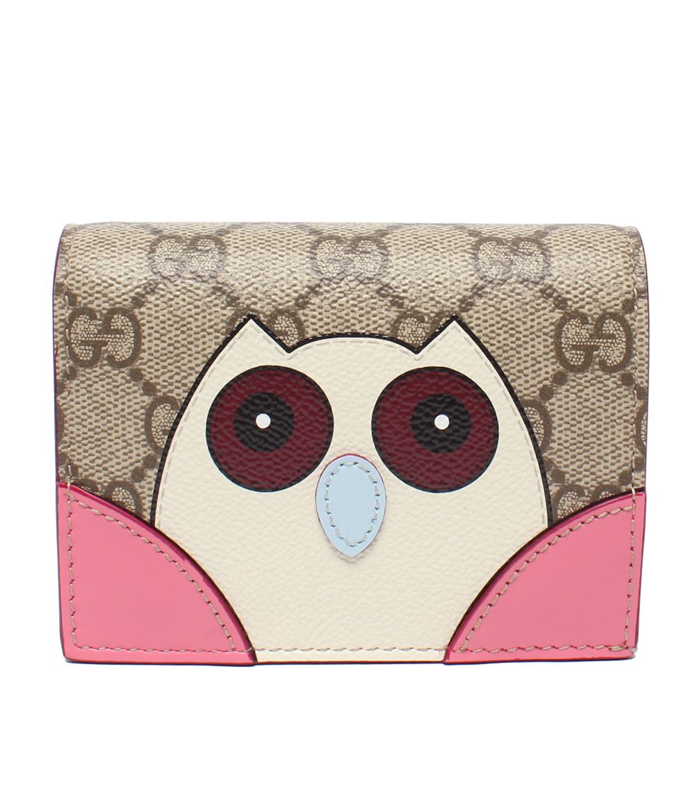 Gucci Bifold Wallet GG Supreme Canvas Mini Animal