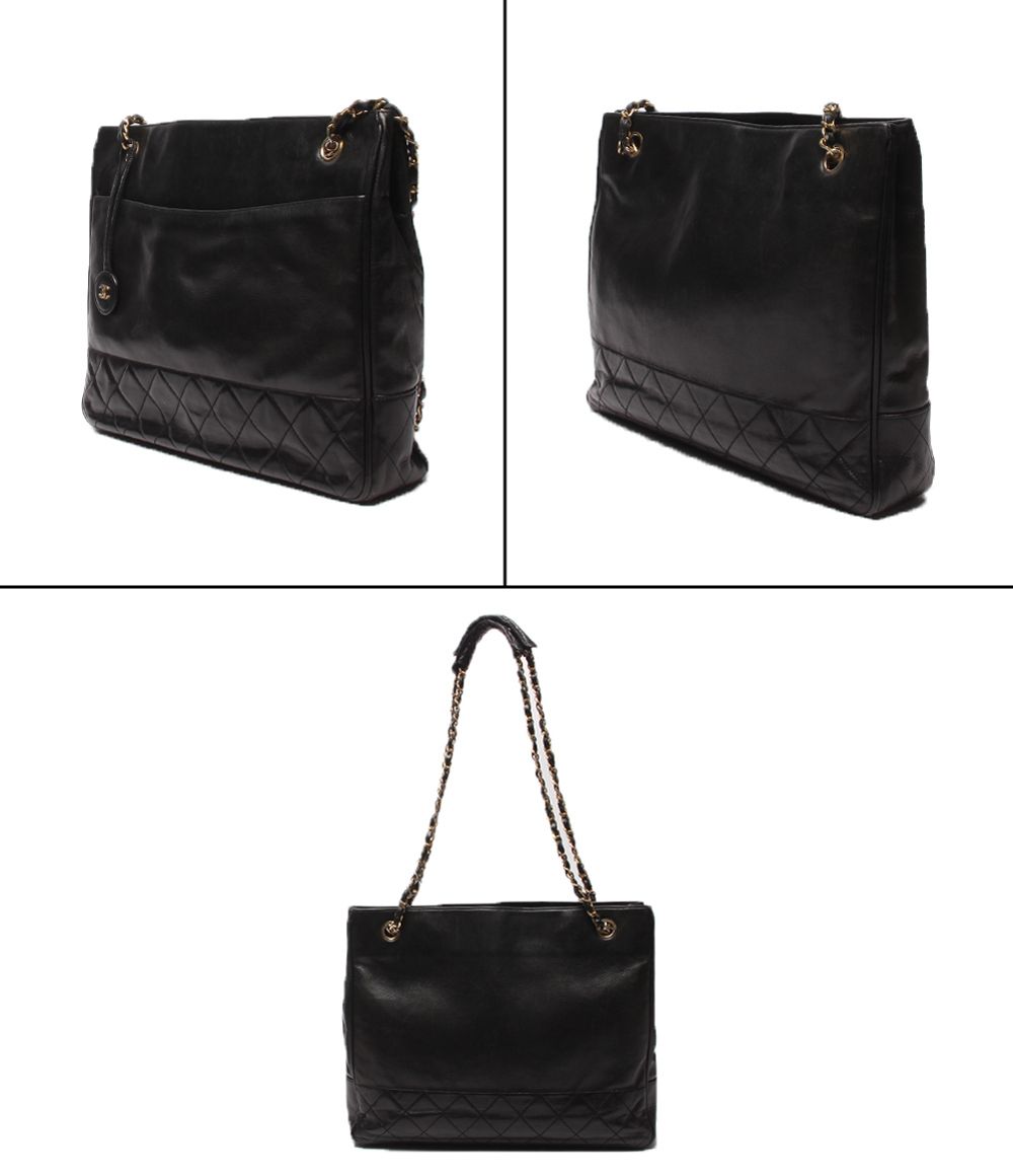 Chanel Chain Shoulder Bag Tote Gold Lambskin Quilted — view 2