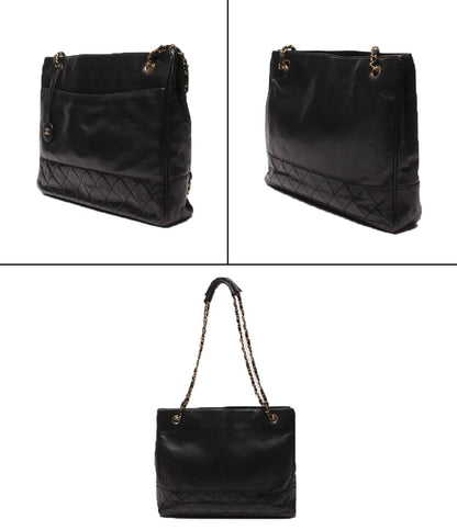 Chanel Chain Shoulder Bag Tote Gold Lambskin Quilted — view 2
