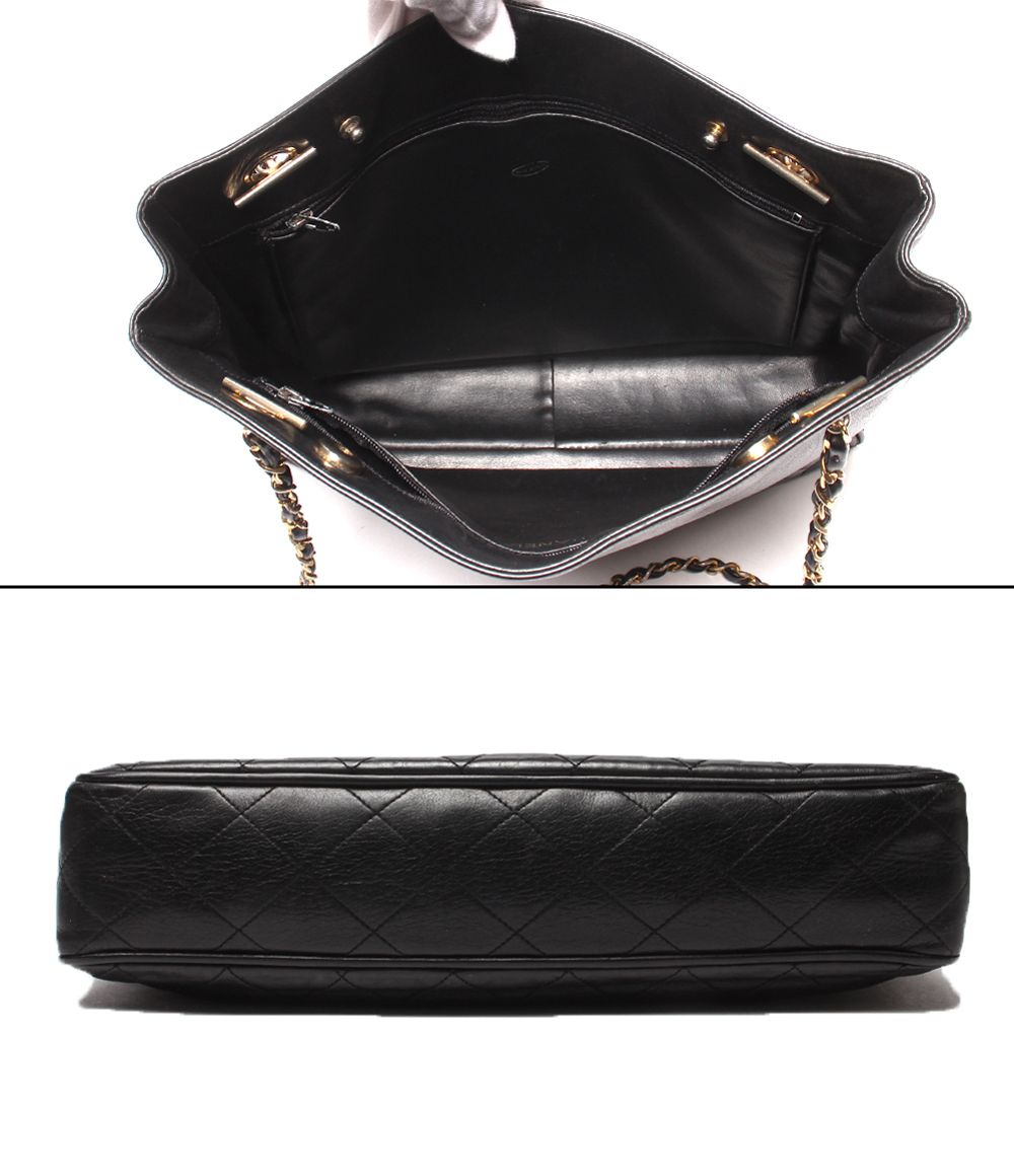 Chanel Chain Shoulder Bag Tote Gold Lambskin Quilted — view 3