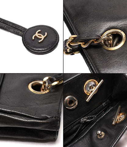 Chanel Chain Shoulder Bag Tote Gold Lambskin Quilted — view 8