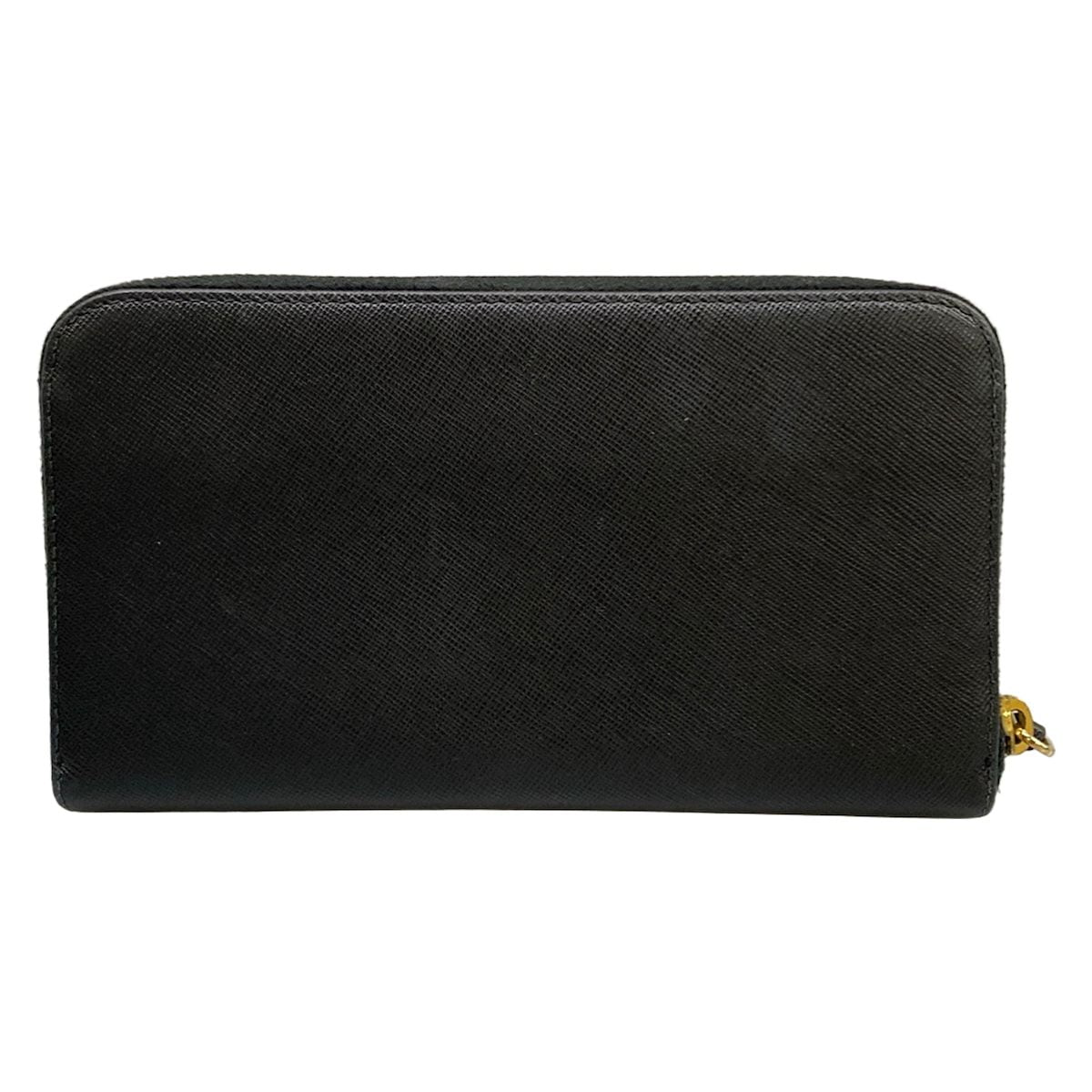 Prada Wallet Black Zip Around Leather — view 2