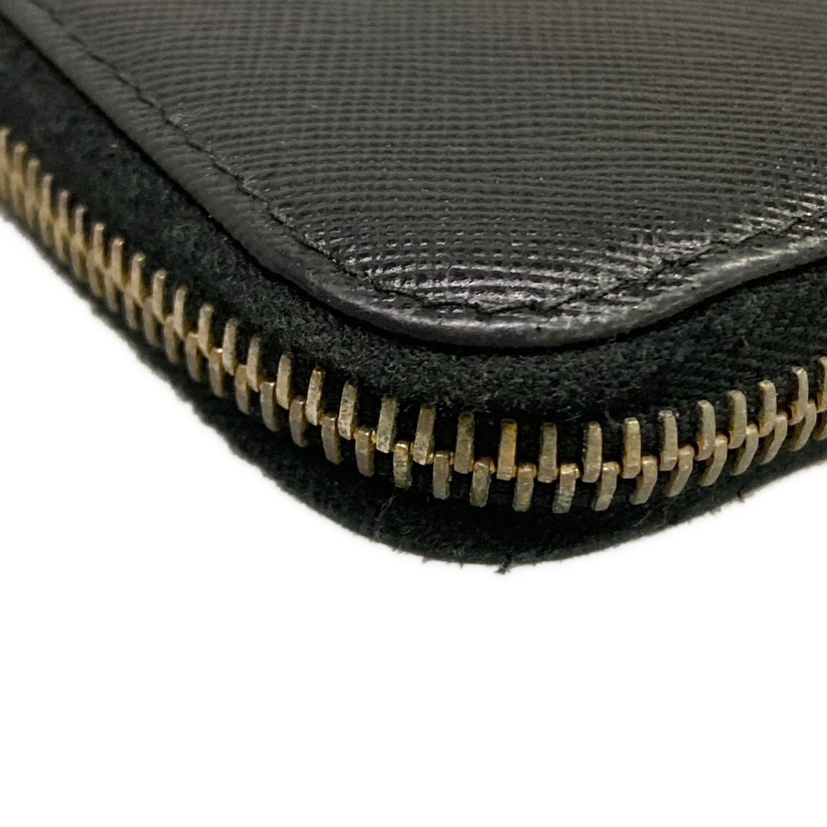 Prada Wallet Black Zip Around Leather — view 6