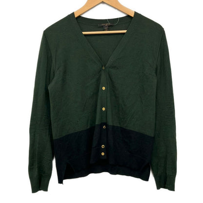 Louis Vuitton Cardigan M Khaki Black Gold Button Wool Cashmere