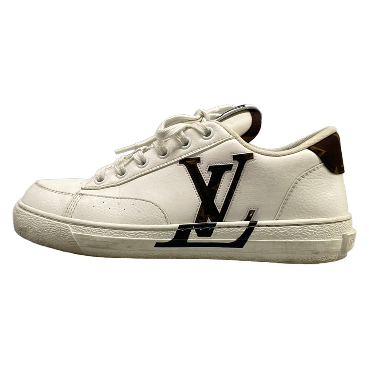 Louis Vuitton Sneakers Charlie Line White Dark Brown Black Low Cut Leather