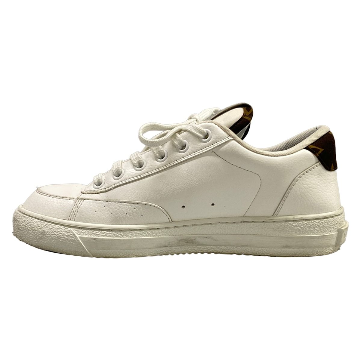 Louis Vuitton Sneakers Charlie Line White Dark Brown Black Low Cut Leather — view 3